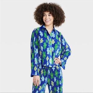 Black history month target x Sammy b women’s cropped button down shirt floral